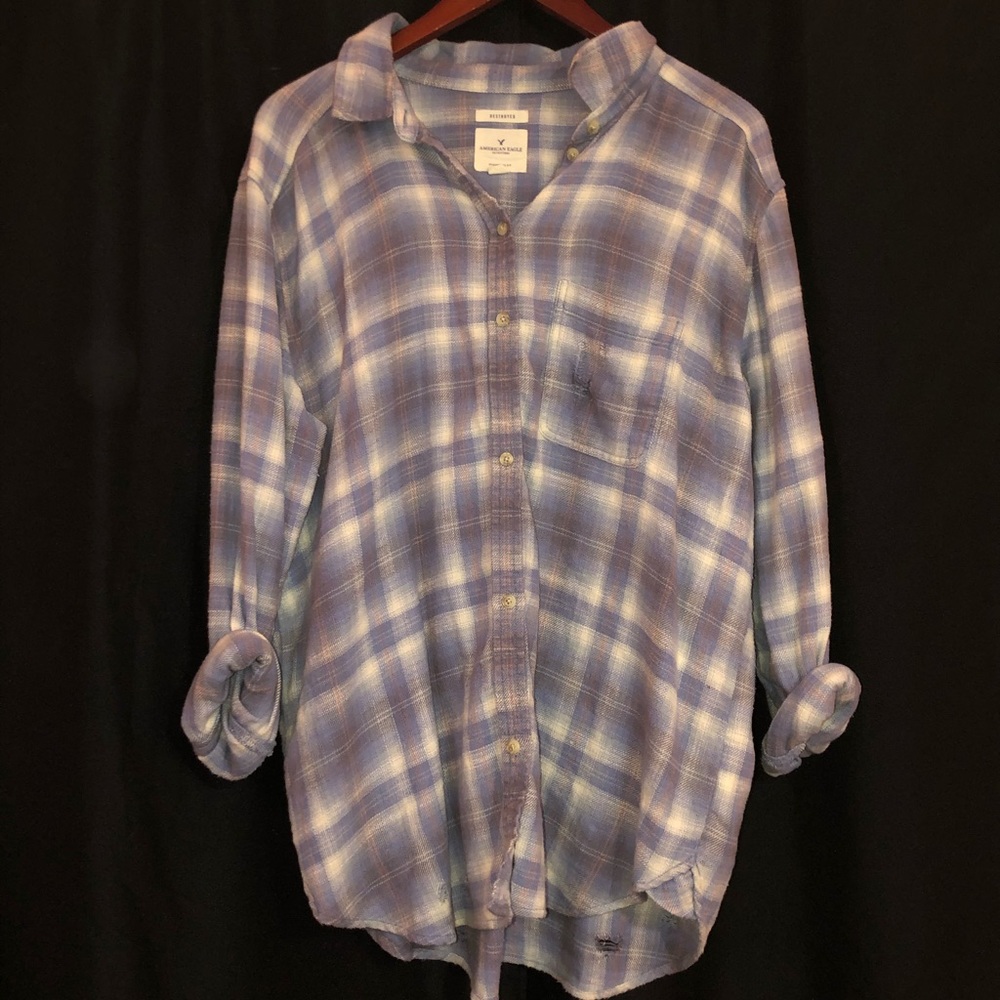 Distressed AE Oversized Flannel
